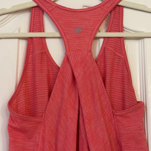 lululemon - Heathered Glossy Pink - Essential Racerback Tank Top - Size 4 - Picture 7 of 8